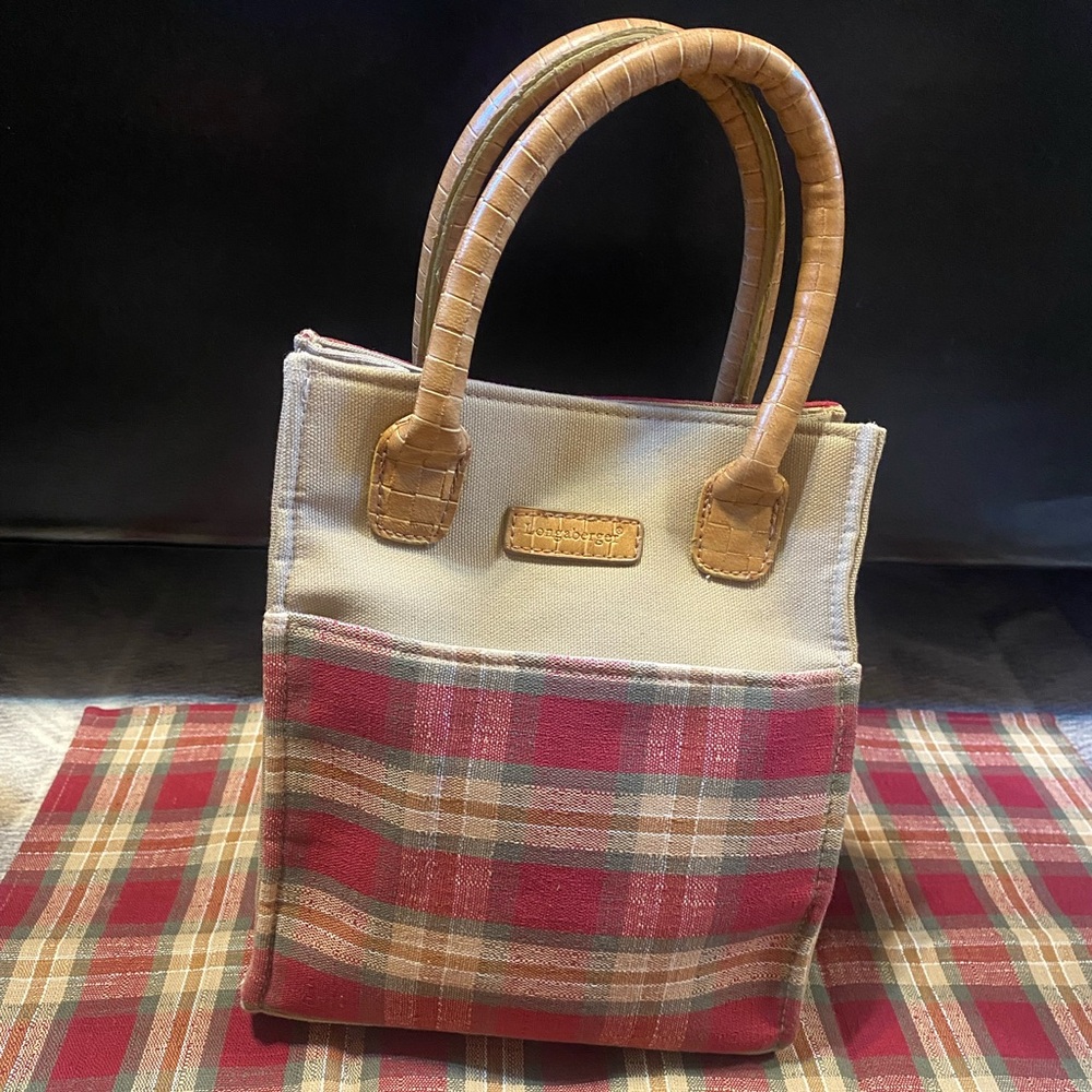 Longaberger Orchard Park Plaid Tote Bag